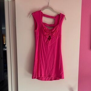 Sky pink Sleeveless flirty dress jeweled back straps